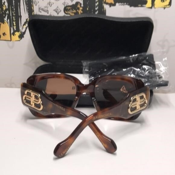 TNEW AUTHENTIC Balenciaga Tortoise Shell Sunglasses BB0069s 002 - Picture 3 of 14